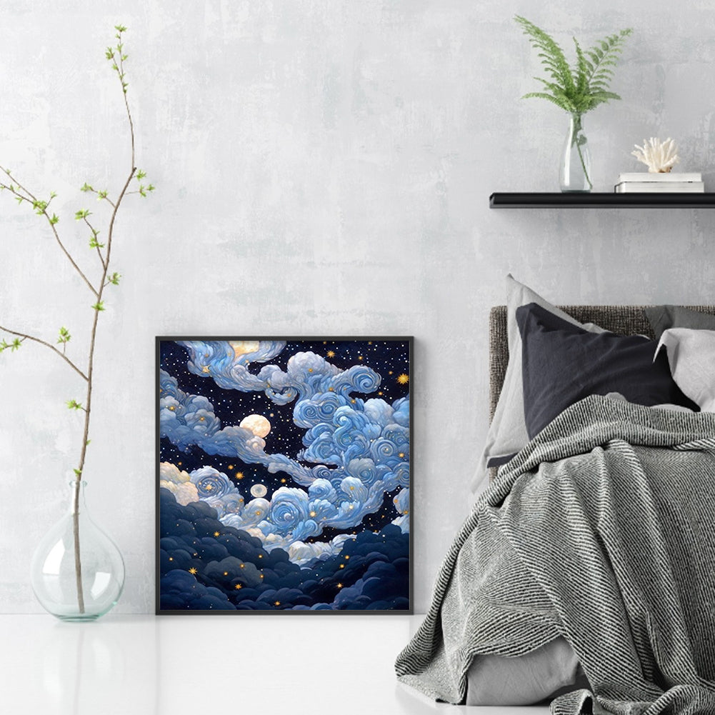 Night Sky Clouds - 18CT Stamped Cross Stitch 35*40CM