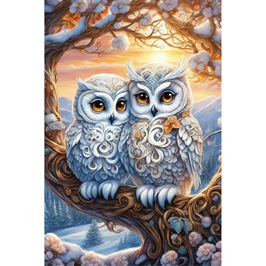 Owl - Full Round Drill Diamond Painting 30*45CM