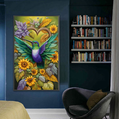 Sunflower Hummingbird - 11CT Stamped Cross Stitch 35*60CM