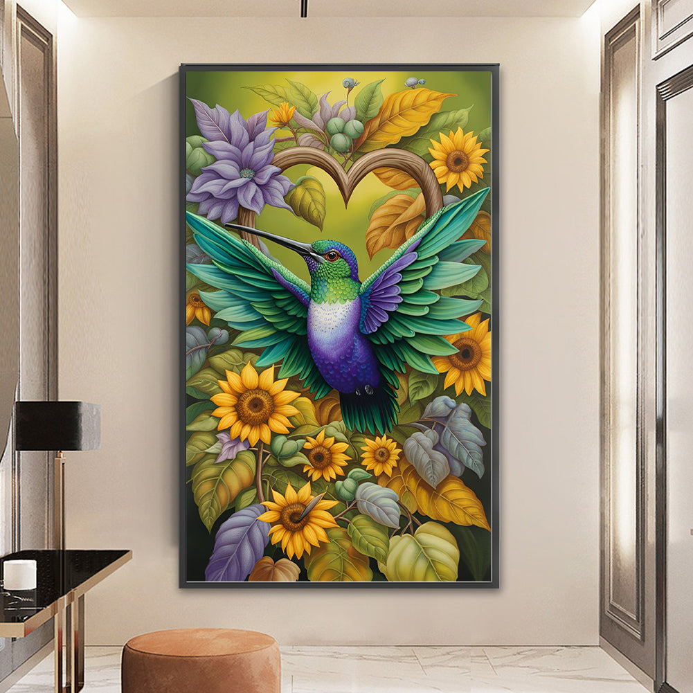Sunflower Hummingbird - 11CT Stamped Cross Stitch 35*60CM