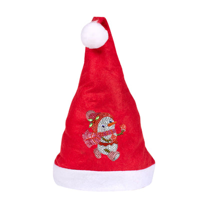 DIY Diamond Painting Christmas Hat Comfort Soft for Adults Unisex (Snowman #4)