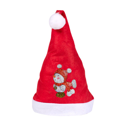 DIY Diamond Painting Christmas Hat Comfort Soft for Adults Unisex (Snowman #7)