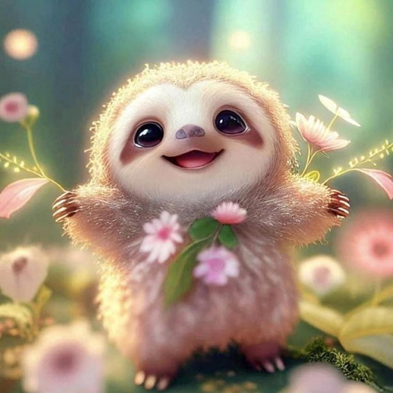 Cute Sloth - Full Round Drill Diamond Painting 30*30CM