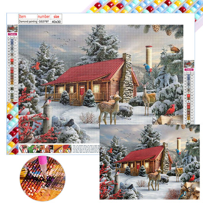 Snow House - Full Square Drill Diamond Painting 40*30CM