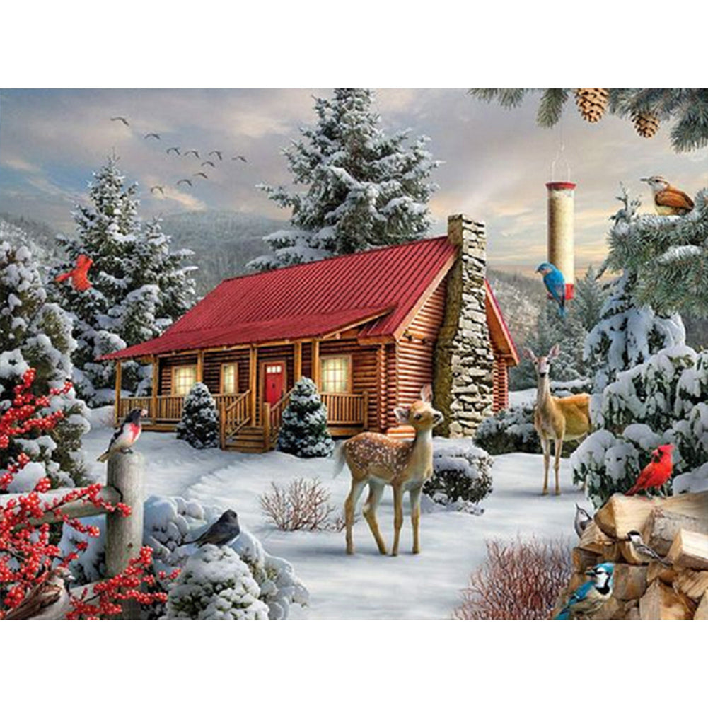 Snow House - Full Square Drill Diamond Painting 40*30CM