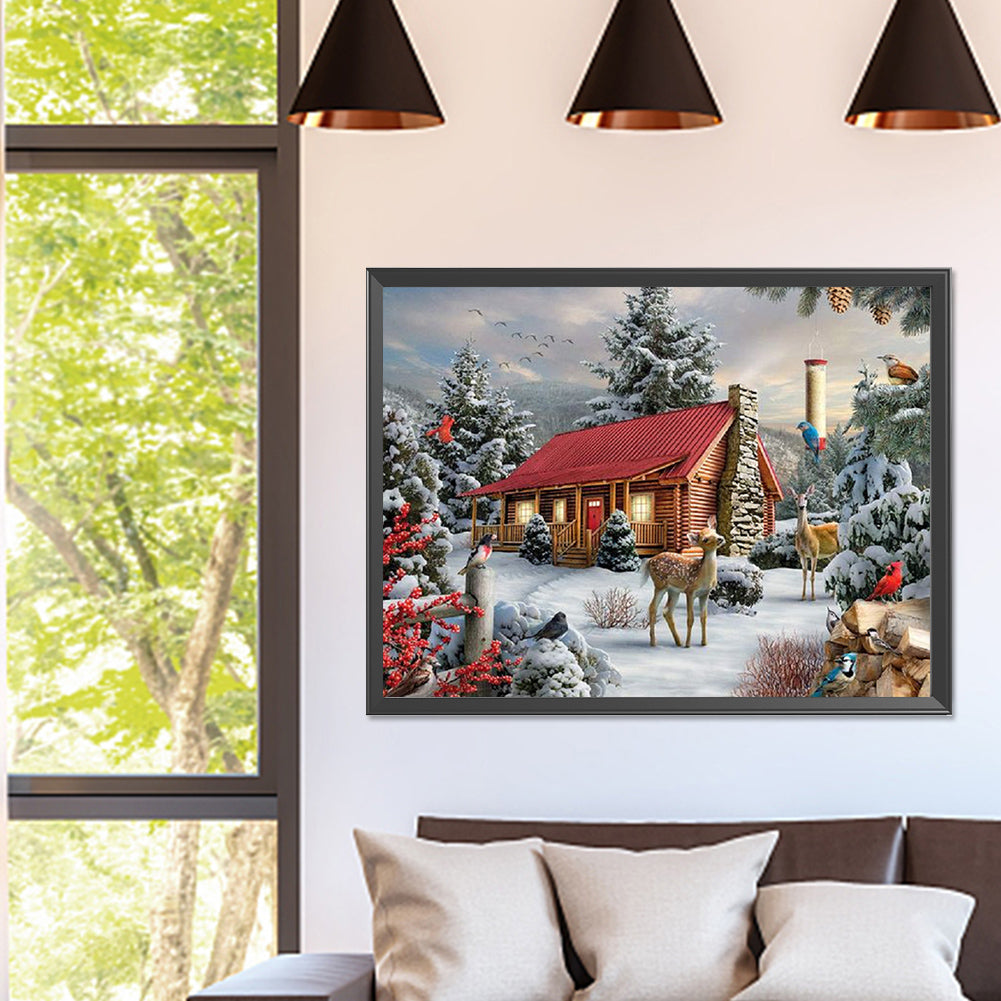 Snow House - Full Square Drill Diamond Painting 40*30CM