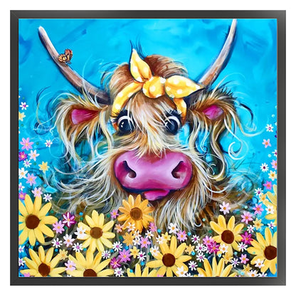 Yak Sunflower - 11CT Stamped Cross Stitch 40*40CM