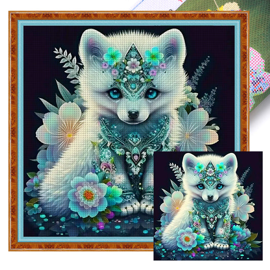 Fox Flower - 11CT Stamped Cross Stitch 40*40CM