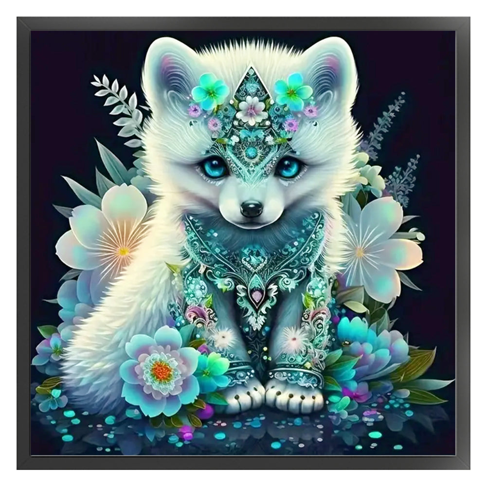 Fox Flower - 11CT Stamped Cross Stitch 40*40CM