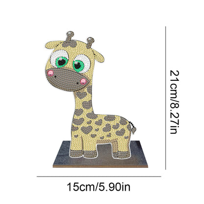 Wooden Desktop Diamond Painting Ornament Diamond Table Decor (Baby Giraffe #4)