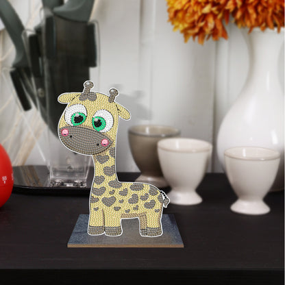 Wooden Desktop Diamond Painting Ornament Diamond Table Decor (Baby Giraffe #4)