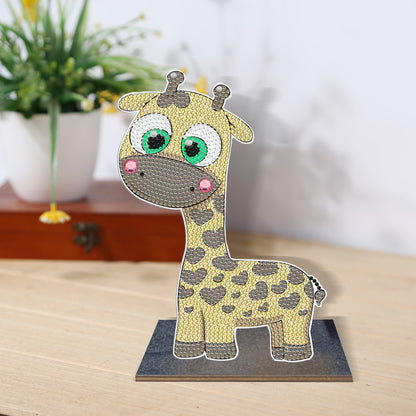 Wooden Desktop Diamond Painting Ornament Diamond Table Decor (Baby Giraffe #4)