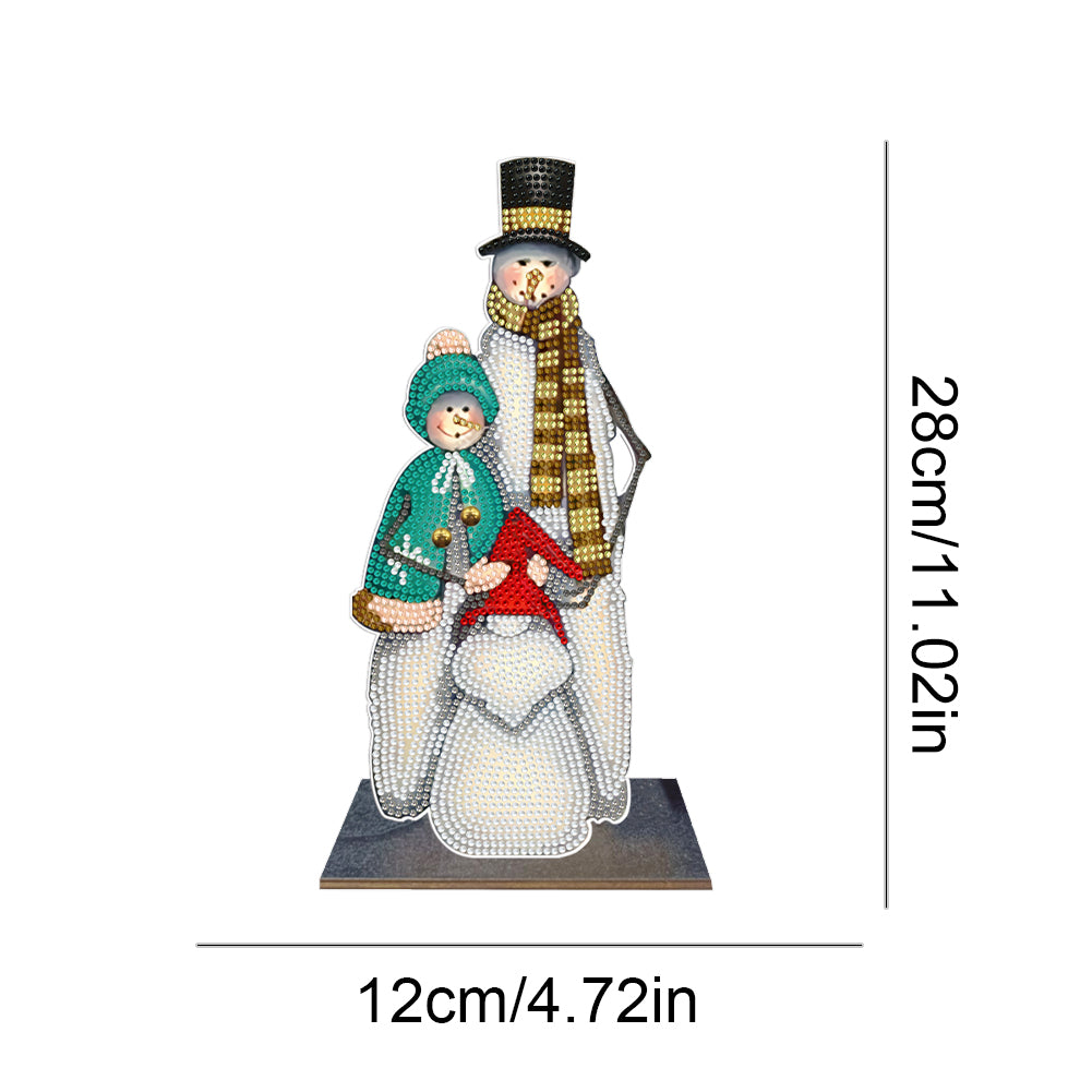 Wooden Desktop Diamond Painting Ornament Diamond Table Decor (Snowman Gnome #9)