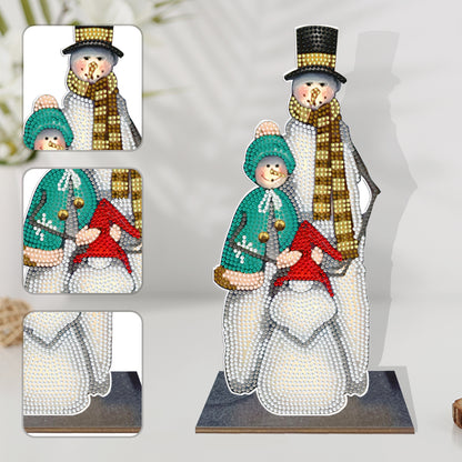 Wooden Desktop Diamond Painting Ornament Diamond Table Decor (Snowman Gnome #9)