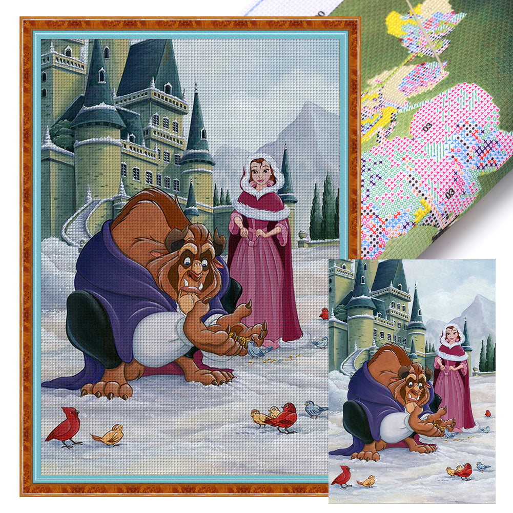 Disney-Beauty And The Beast - 11CT Stamped Cross Stitch 40*60CM