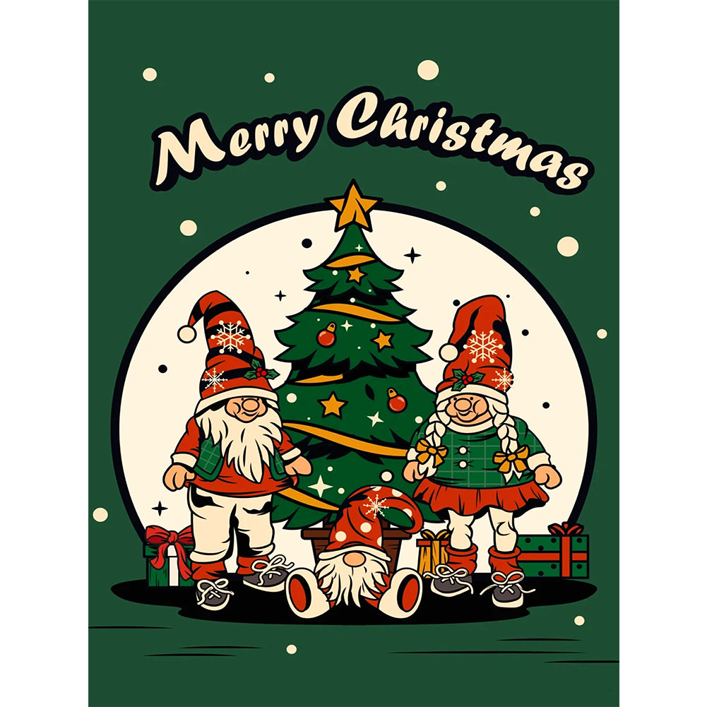 Christmas Tree Gnome - 11CT Stamped Cross Stitch 40*55CM