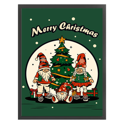 Christmas Tree Gnome - 11CT Stamped Cross Stitch 40*55CM