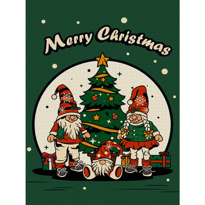 Christmas Tree Gnome - 11CT Stamped Cross Stitch 40*55CM