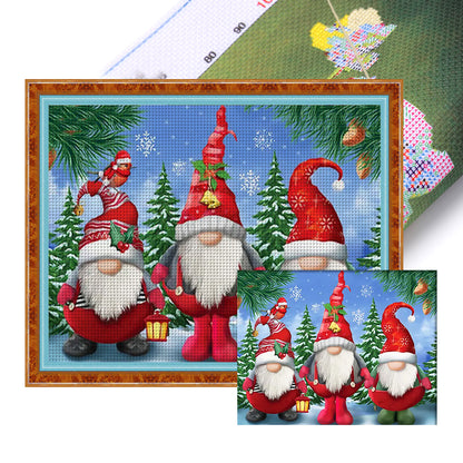 Christmas Tree Gnome - 11CT Stamped Cross Stitch 50*40CM