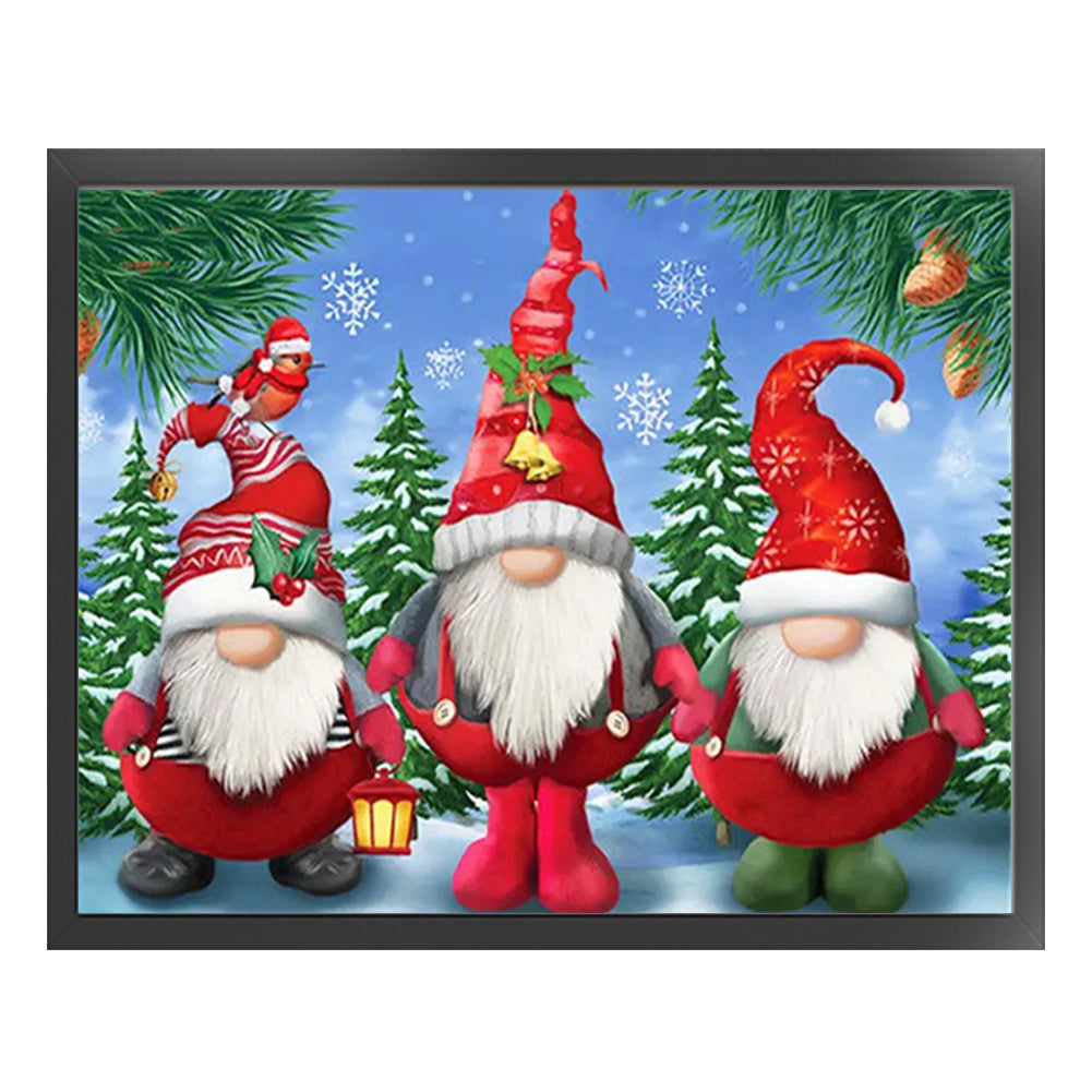 Christmas Tree Gnome - 11CT Stamped Cross Stitch 50*40CM