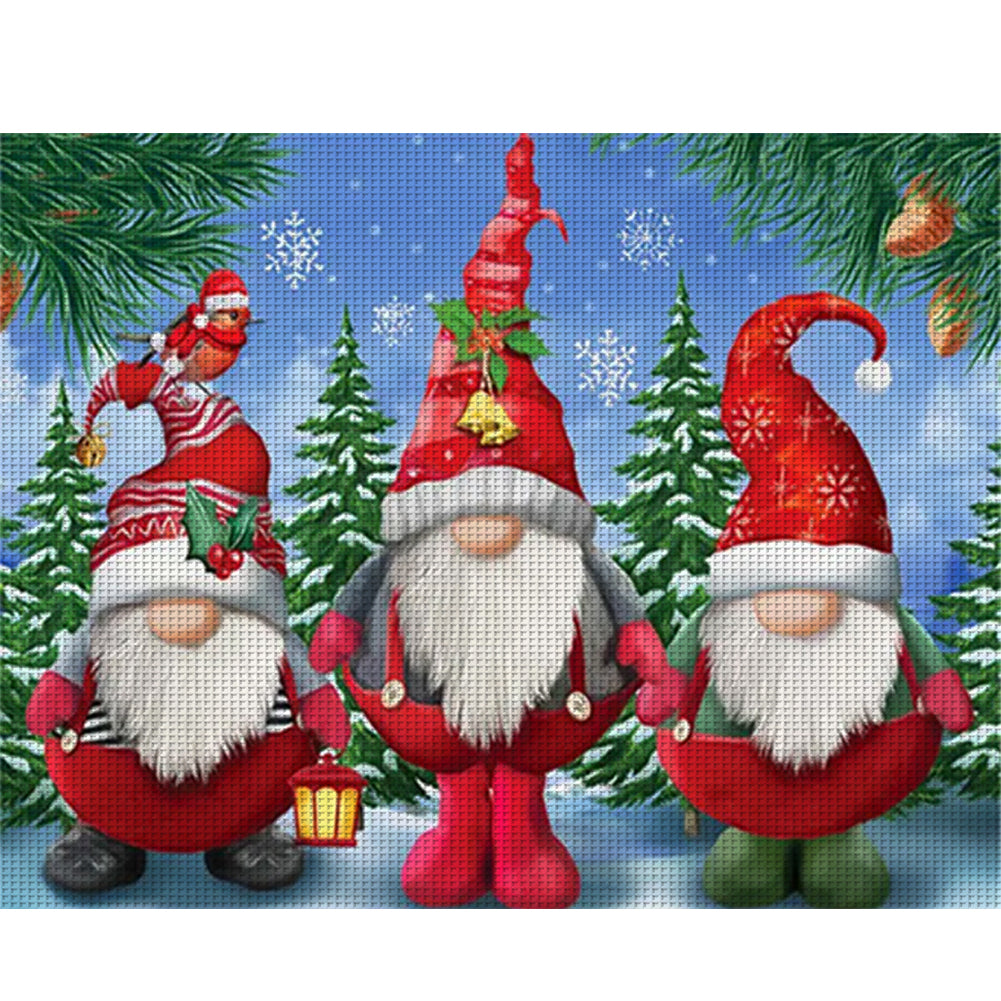 Christmas Tree Gnome - 11CT Stamped Cross Stitch 50*40CM