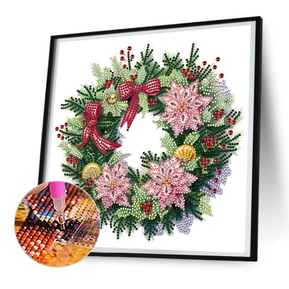 Christmas Wreath - Special Shaped Drill Diamond Painting 30*30CM