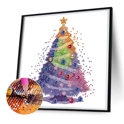 Christmas Tree - Special Shaped Drill Diamond Painting 30*30CM