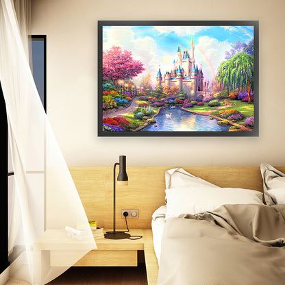 Rainbow Castle - 11CT Stamped Cross Stitch 72*55CM
