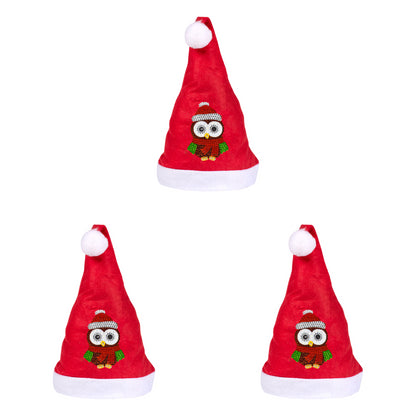 DIY Diamond Painting Christmas Hat Comfort Soft for Adults Unisex (Owl #1)