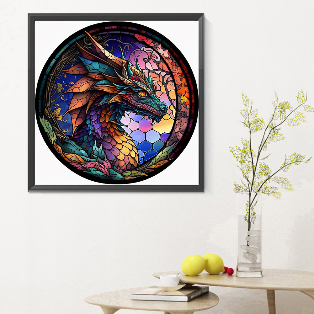 Round Card Dragon - Full Round Drill Diamond Painting 30*30CM