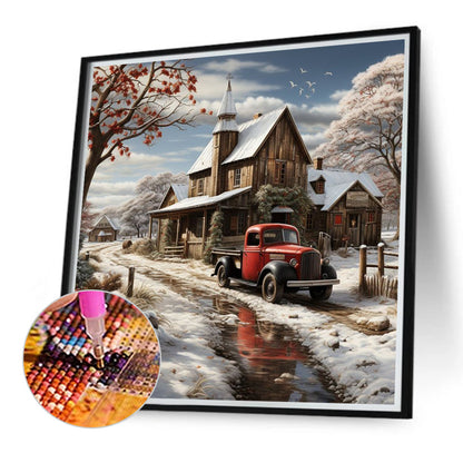 Snow House - Full Round Drill Diamond Painting 40*40CM