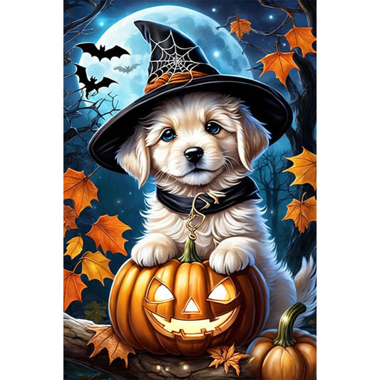 Halloween Puppy - Full Round Drill Diamond Painting 40*60CM