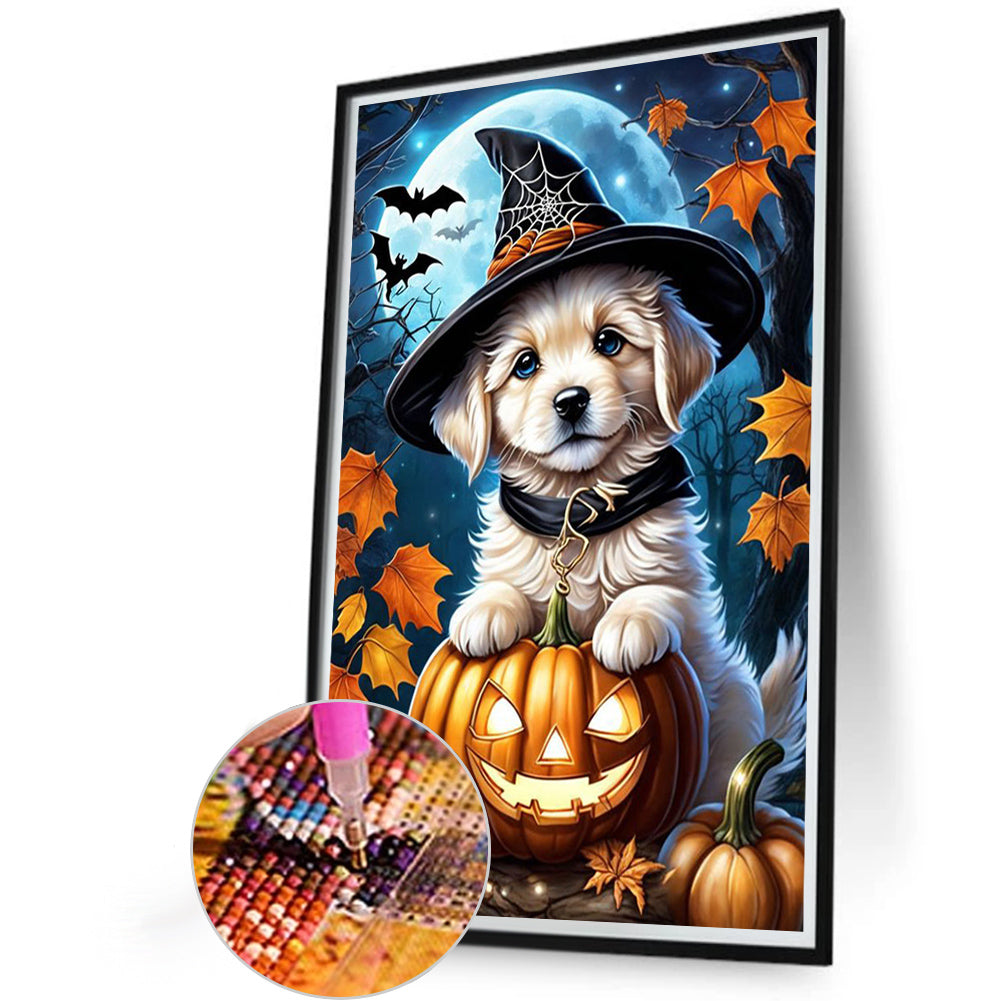 Halloween Puppy - Full Round Drill Diamond Painting 40*60CM