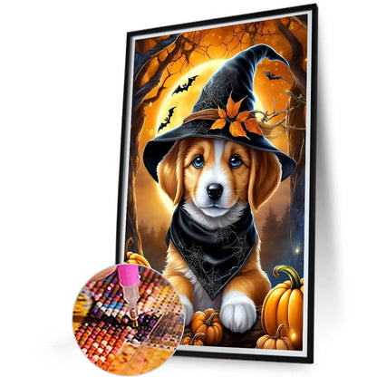Halloween Puppy - Full Round Drill Diamond Painting 40*60CM