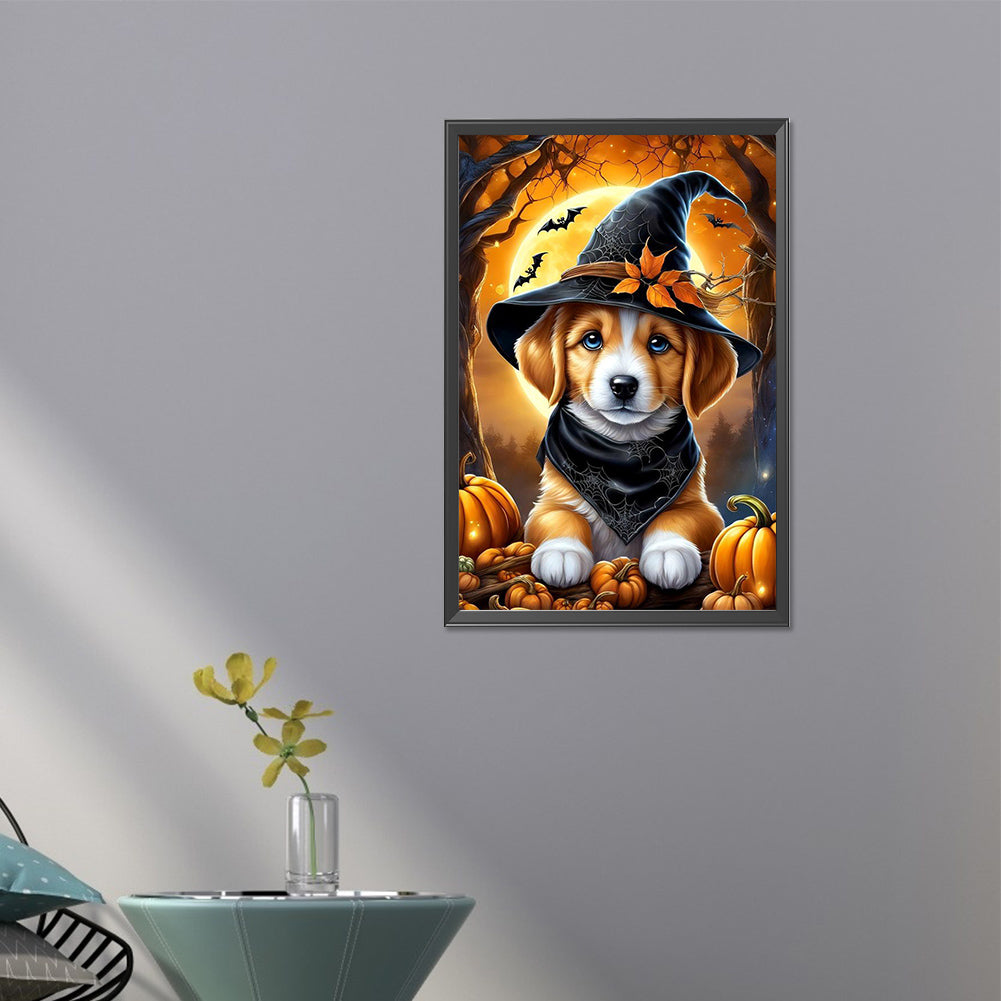 Halloween Puppy - Full Round Drill Diamond Painting 40*60CM