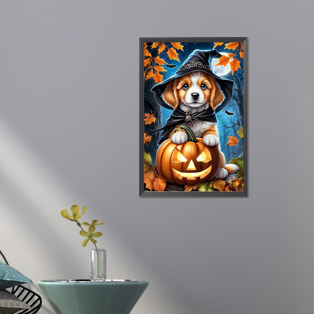 Halloween Puppy - Full Round Drill Diamond Painting 40*60CM