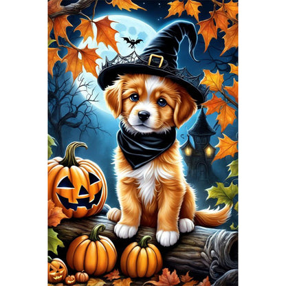 Halloween Puppy - Full Round Drill Diamond Painting 40*60CM