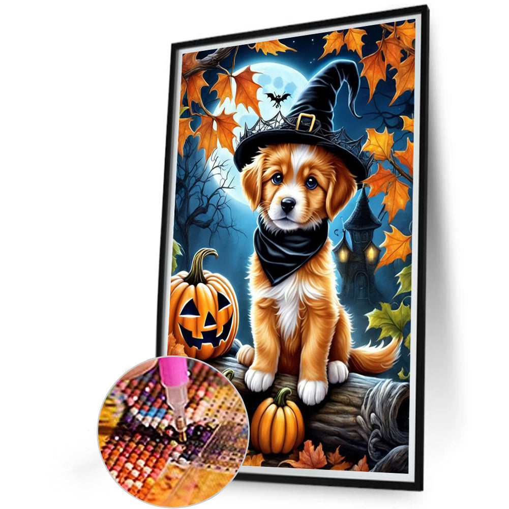 Halloween Puppy - Full Round Drill Diamond Painting 40*60CM