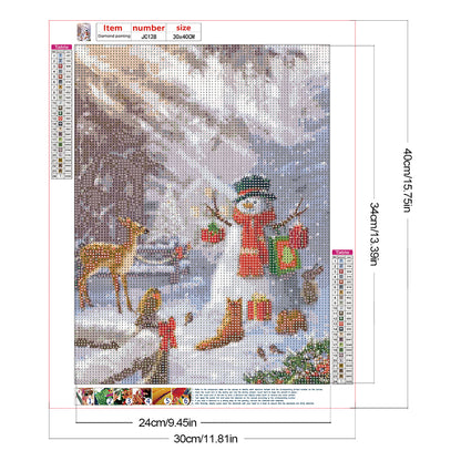 Christmas Snowman And Animals - Full Round Drill Diamond Painting 30*40CM