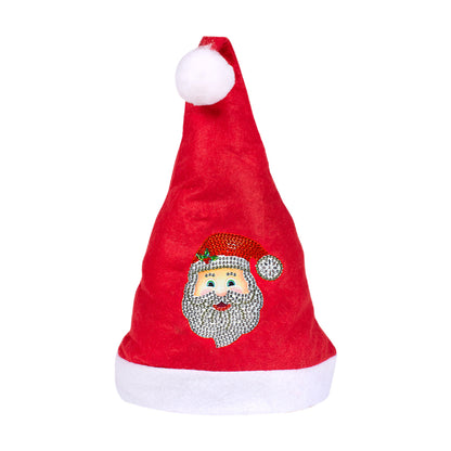 DIY Diamond Painting Christmas Hat Comfort Soft for Adults Unisex (Santa #6)