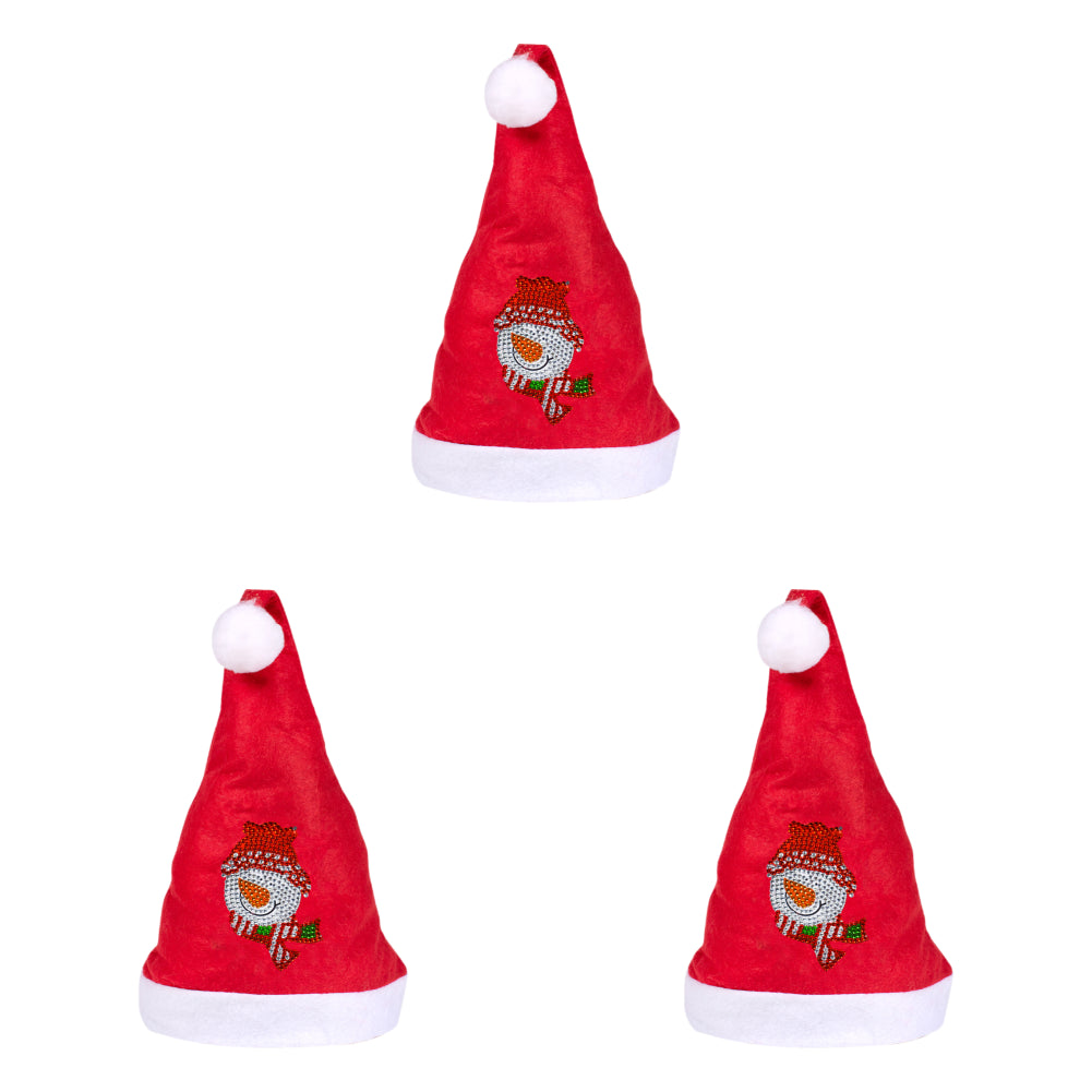 DIY Diamond Painting Christmas Hat Comfort Soft for Adults Unisex (Snowman #5)