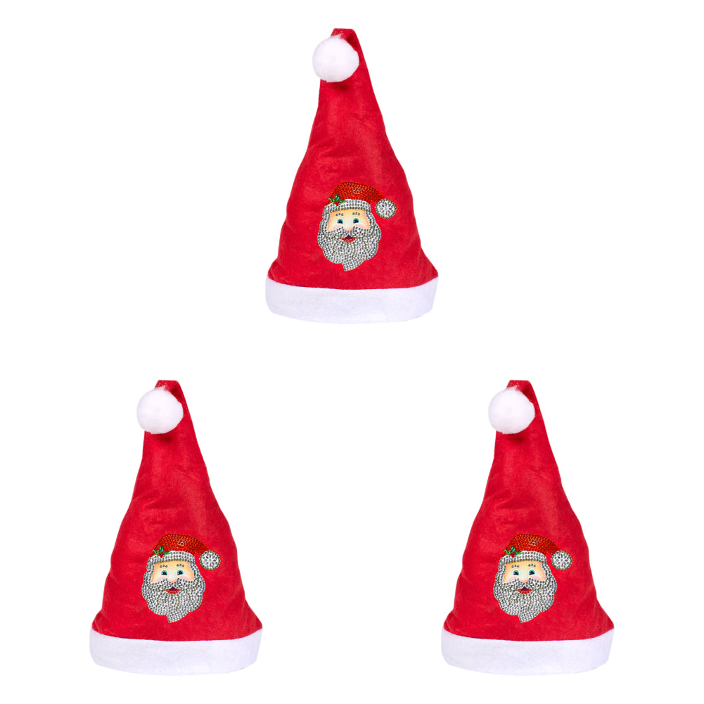 DIY Diamond Painting Christmas Hat Comfort Soft for Adults Unisex (Santa #6)