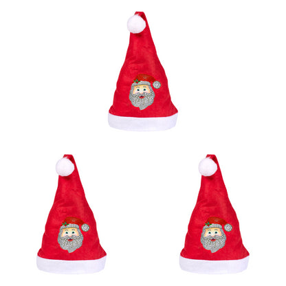 DIY Diamond Painting Christmas Hat Comfort Soft for Adults Unisex (Santa #6)