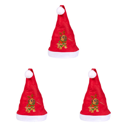 DIY Diamond Painting Christmas Hat Comfort Soft for Adults Unisex (Puppy #8)