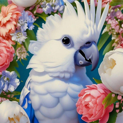 Parrot And Flower - Full Round Drill Diamond Painting 30*30CM