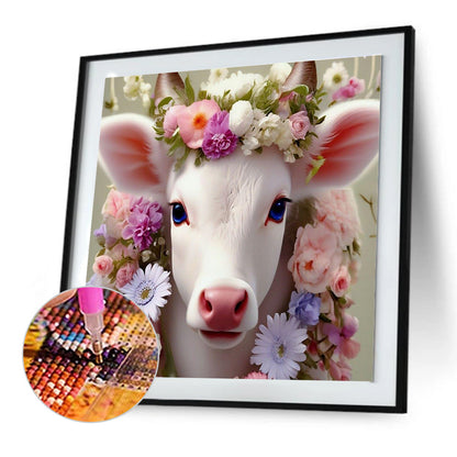 Sheep And Flowers - Full Round Drill Diamond Painting 30*30CM