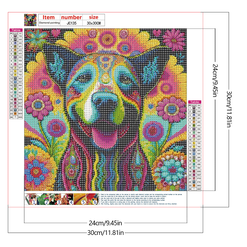 Colorful Puppy Pumping - Full Round Drill Diamond Painting 30*30CM