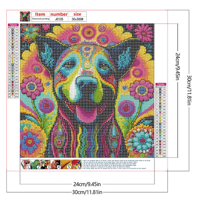 Colorful Puppy Pumping - Full Round Drill Diamond Painting 30*30CM