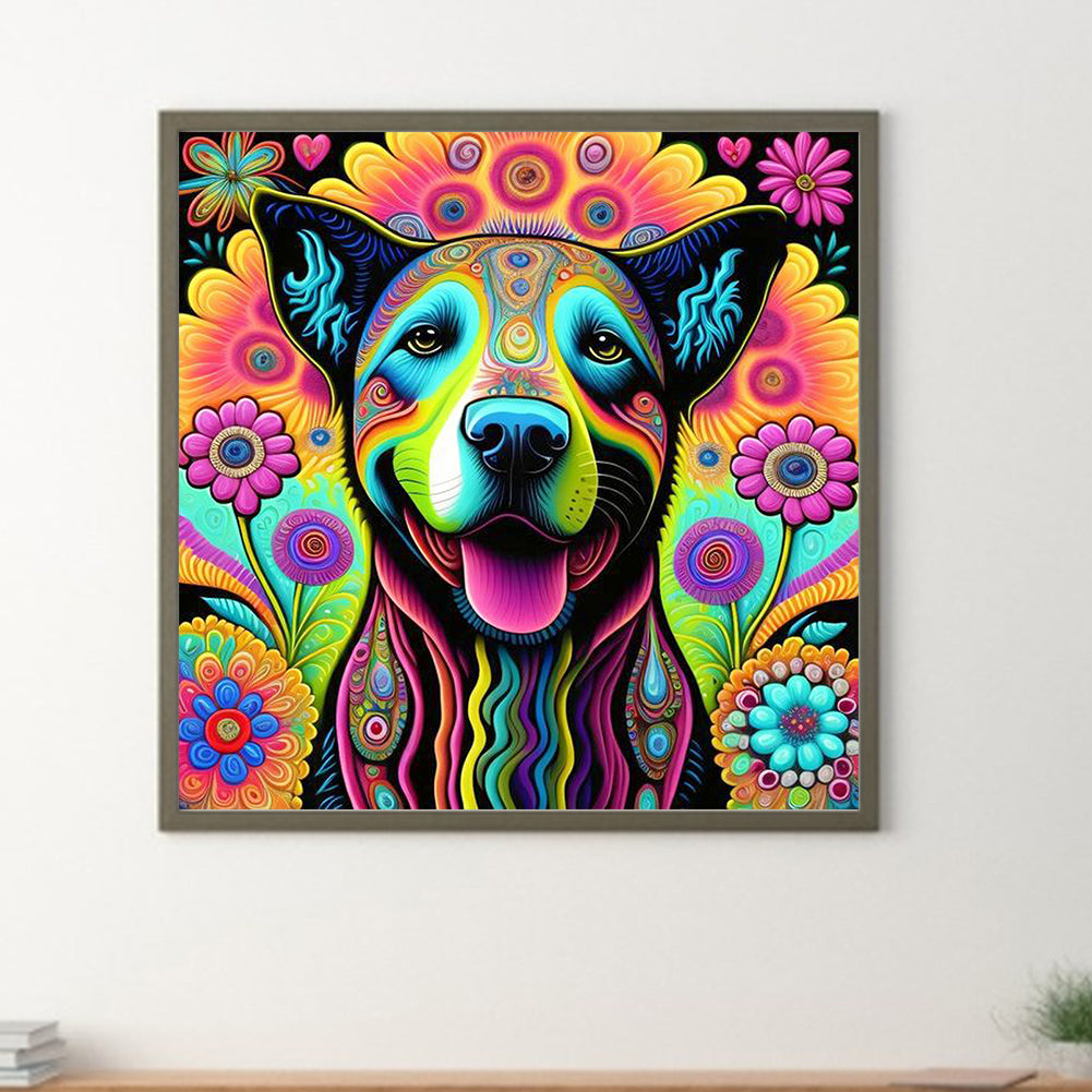 Colorful Puppy Pumping - Full Round Drill Diamond Painting 30*30CM