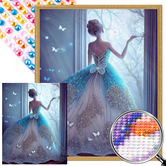 Princess Back View - Full Round Drill Diamond Painting 40*50CM